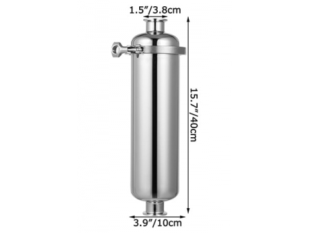 غلاف مرشح ستيل مدمج لشمعة فلتر واحدة Stainless Steel In-line Filter Housing