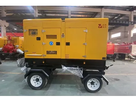 مولد كهرباء ديزل صامت مثبت على مقطورة Silent Trailer Mounted Diesel Generator