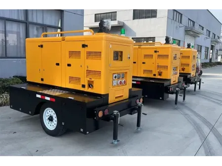 وحدة مولد الكهرباء ومضخة الصرف المقطورة Mobile Power Generator and Drainage Pump Unit