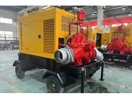 مضخة مزدوجة السحب مثبت على مقطورة Trailer Mounted Double Suction Pump