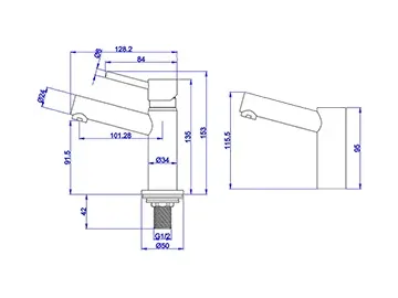 صنابير ماء بارد بفتحة واحدة ومقبض واحد Cold Water Only Faucets