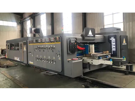 خط إنتاج صناديق كرتون آلي (طباعة فلكسو، تحزيز، قطع بالقوالب، اللصق) Auto Flexo Printer Slotter Die Cutter (with Inline ماكينة الطي واللصق بالغراء)