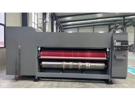 خط إنتاج صناديق كرتون آلي (طباعة فلكسو، تحزيز، قطع بالقوالب، اللصق) Auto Flexo Printer Slotter Die Cutter (with Inline ماكينة الطي واللصق بالغراء)