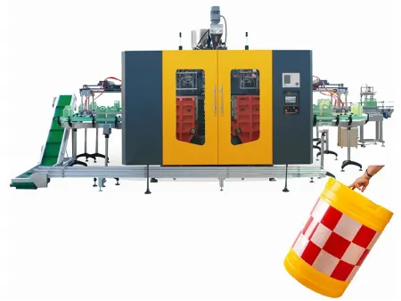 ماكينة قولبة النفخ بطريقة البثق لبراميل ذات حجم من 120 إلى 1000 لتر 120-1000L Container Extrusion Blow Moulding Machine