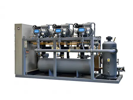 ضاغط تبريد لولبي (ملولب) شبه محكم Semi-Hermetic Screw Refrigeration Compressor Unit