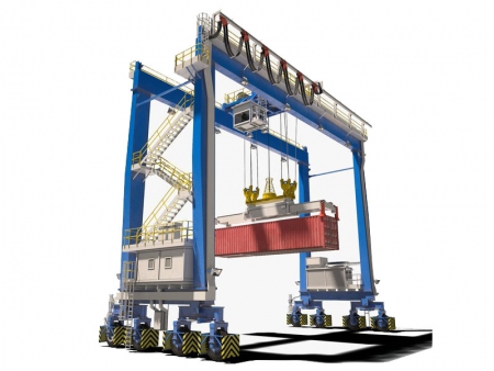 رافعة جسرية ذات إطارات مطاطية Rubber Tired Gantry Crane