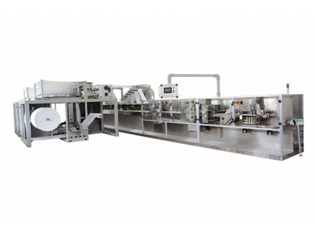 خط إنتاج مناديل مبللة (مع حدة الطي والترطيب والتكديس والتغليف)، سلسلة Fully Automatic Wet Wipes Folding Converting Machine