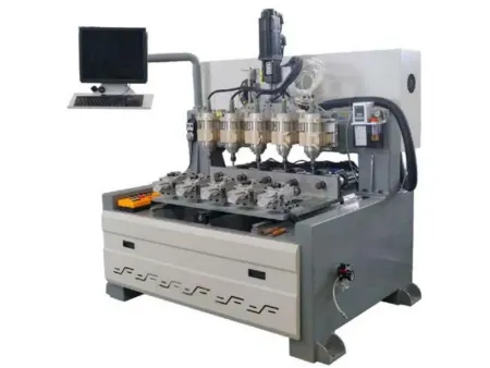 ماكينة رواتر CNC متعددة الرؤوس (للتفريز والنحت والنقش على الأشكال الخشبية ومضاعفة الإنتاج) Multi-Head CNC Router ماكينة رواتر CNC متعددة الرؤوس (للتفريز والنحت والنقش على الأشكال الخشبية ومضاعفة الإنتاج) Multi-Head CNC Router
