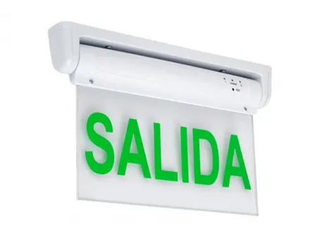 LE2912   لوحة مخرج طوارئ LED بإضاءة جانبية (لوحة من الأكريليك والبلاستيك بتصميم أنيق بـ 5 لمبات خضراء)