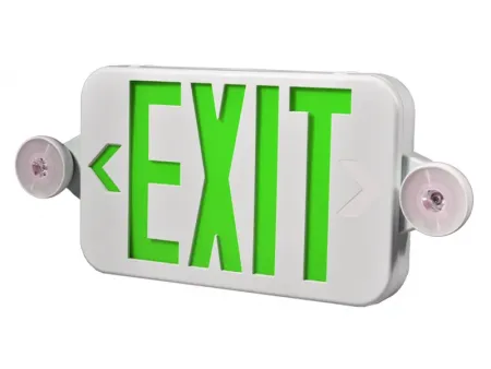 JLECE2GW/JLECE2RW   لوحة مخرج طوارئ LED مع كشافات مدمجة (خيارات للحروف المضيئة: أخضر أو أحمر حسب متطلبات الموقع)