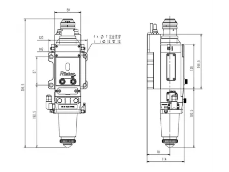 رأس قطع بالفايبر ليزر بقدرة 8 كيلو وات - تركيز تلقائي 8kW Fiber Laser Cutting Head (Auto Focus)