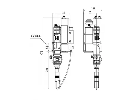 رأس لحام ليزر متأرجح مزدوج المحور بقدرة 3 كيلوواط (مزود بوحدة تغذية السلك) 3KW Dual-Axis Wobble Laser Welding Head (with Wire Feeder)