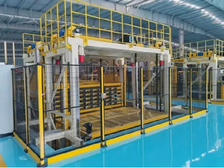 نظام النقل والتخزين المتحرك للألواح الزجاجية Glass Sheet Transport Shuttle System