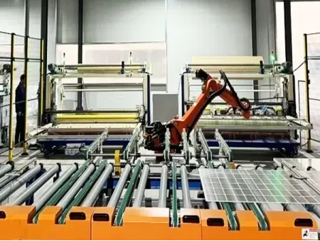 ماكينة إدراج ورق الفصل بين الألواح الزجاجية (لمنع تلامس الألواح وحمايتها من الخدوش أو التلف أثناء النقل والتخزين) Paper Laying Machine for Glass Sheets