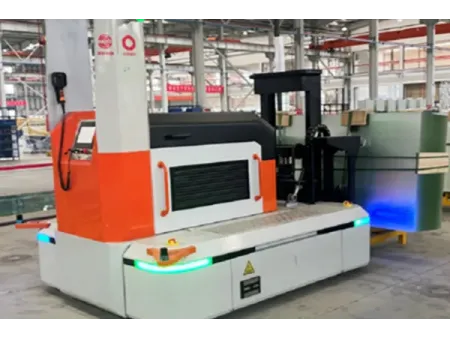 نظام النقل الآلي للألواح والمنتجات الزجاجية (لنقل الزجاج باستخدام المركبات الموجهة آلياً (AGV  AGV Glass Transport System