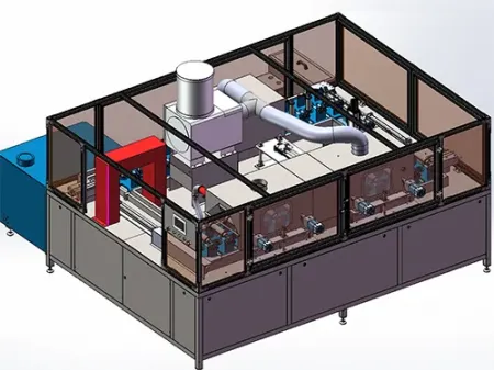 جهاز غسل نفقي لأعمدة المحركات (من الزيوت والشوائب والرواسب بعد التصنيع أو التشغيل) Tunnel Washer for Motor Shafts