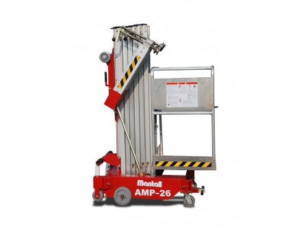 منصّة عمل علوية متنقلة ذات سارية واحدة (منصة رافعة)، طراز AMP Mobile Single Mast Aerial Work Platform