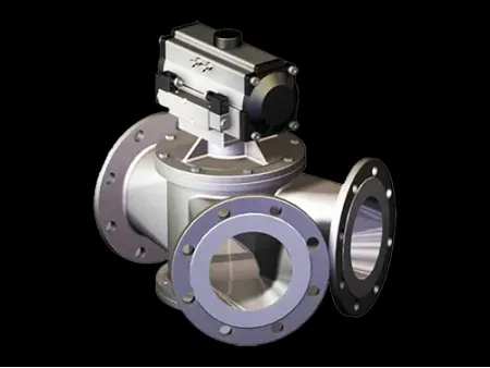 صمام تحويل / دايفرتر لتنظيم تدفق المواد الصلبة السائبة Diverter Valve