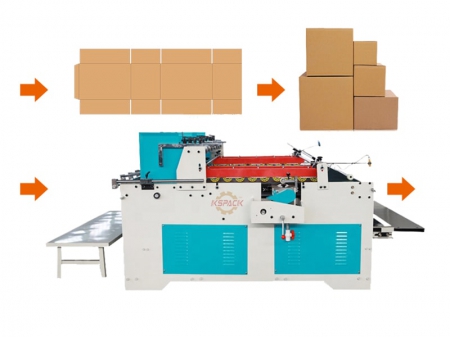 ماكينة شبه أوتوماتيكية لطي ولصق الكرتون المضلع (نظام التثبيت بالضغط) Semi Automatic Folder Gluer (Pressing Type)