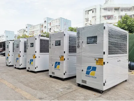 مبرد منخفض الحرارة مُبرَّد بالهواء (تشيلر تبريد بالهواء مع ضاغط لولبي/ مكبسي) Air-Cooled Low-Temp Chiller