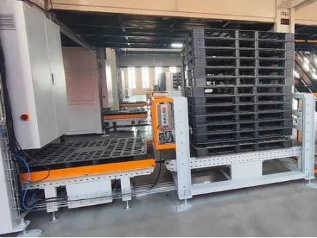 جهاز تغذية (توزيع) المنصات وتكديسها بشكل تلقائي Automatic Pallet Stacker & Pallet Dispenser