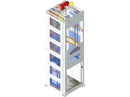 مصعد عمودي ناقل للباليت (لرفع ونقل المنصات المكدسة بين الطوابق بكفاءة عالية) Pallet Elevator (Vertical Reciprocating Conveyor)