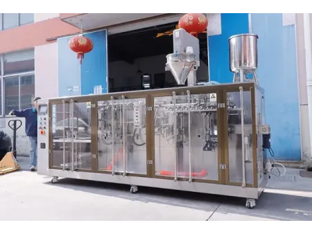 ماكينة تعبئة أكياس سحاب HFFS ذات فوهة تعبئة واحدة