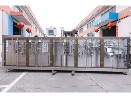 ماكينة تعبئة أكياس سحاب رول ستوك بمحرك سيرفو ذات فوهتين