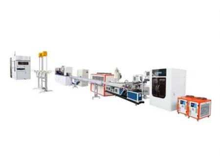 خط إنتاج شريط الري ذو نقاطات التدفق المستمر Continuous Strip Dripper Drip Tape Making Machine