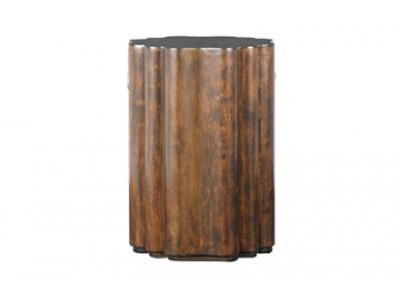 طاولة جانبية خشبية أسطوانية الشكل