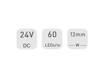 شريط إضاءة RGB LED قابل لخفض الضوء 12 ملم 24 فولت D560RGBW