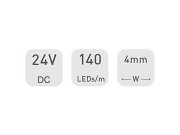 شريط LED متغير الألوان 4 ملم 24 فولت D6140SWW