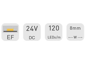 شريط إضاءة LED للإعلان والديكور 8 ملم 24 فولت D4120