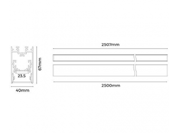 قطاع ألومنيوم للمبات LED الخطية LS4067