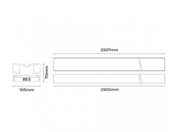 قطاع ألومنيوم للمبات LED الخطية LS10570