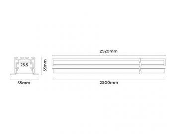 قطاعات ألومنيوم للمبات LED الخطية المجوفة LE5535