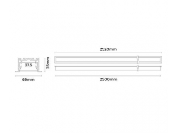 قطاعات ألومنيوم لمبات LED مجوفة للسقف LE6935