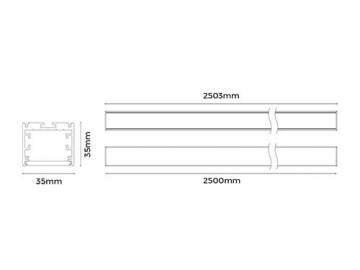 قطاعات ألومنيوم لمصباح السقف LED المقوس AS3535-2500