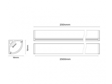 قطاعات ألومنيوم لمصباح LED زاوية LG1616C