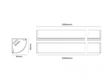 قطاعات ألومنيوم لمصباح LED زاوية  LG3030C(B)