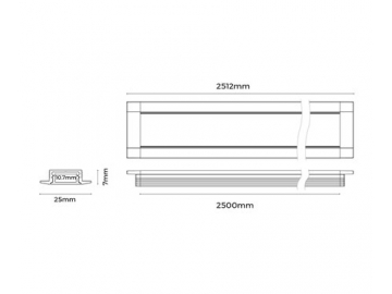 قطاعات ألومنيوم للمبات LED الخطية LE2507