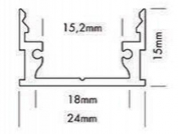 قطاعات ألومنيوم لشريط LED مع دعامات التثبيت