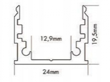 قطاعات ألومنيوم لشريط LED مع دعامات التثبيت