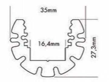 قطاعات ألومنيوم لشريط LED مع دعامات التثبيت