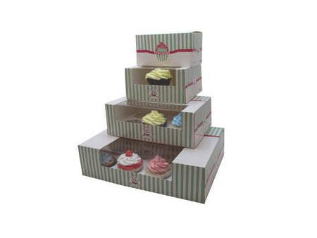 علب كب كيك، علب ورقية مطبوعة Paperboard Cupcake Box, Custom Printed Paper Box