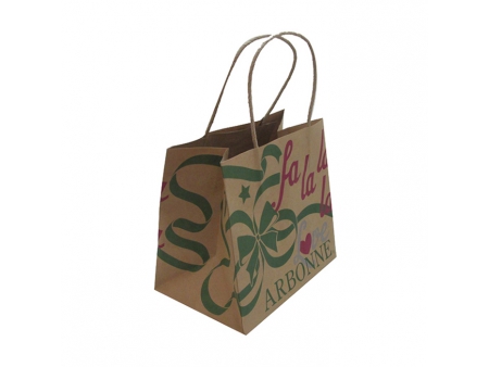 كيس ورق كرافت مع يد، أكياس تسوق Kraft Paper Carrier Bag, Custom Printed Bags