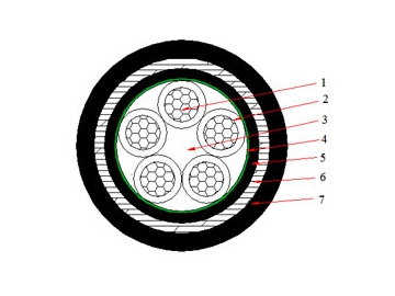 كابلات الجهد المنخفض المعزولة NAYBY من 0.6 إلى 1 ك.ف                     0.6/1 kV NAYBY Cable (AL/PVC/STA/PVC)