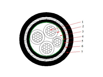 كابلات الجهد المنخفض المعزولة NAYBY من 0.6 إلى 1 ك.ف                     0.6/1 kV NAYBY Cable (AL/PVC/STA/PVC)