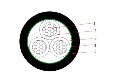 كابلات الجهد المنخفض المعزولة  NAYYمن 0.6 إلى 1 ك.ف                     0.6/1 kV NAYY Cable(AL/PVC/PVC)