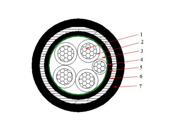 كابلات الجهد المنخفض المعزولة  NYBYمن 0.6 إلى 1 ك.ف                     0.6/1 kV NYBY Cable(CU/PVC/STA/PVC)